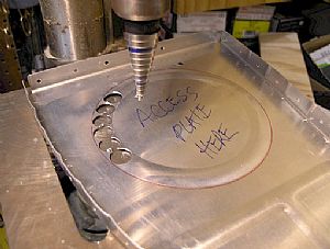 Time to cut out the center hole in the inboard rib