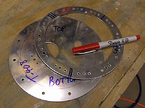 Getting ready to drill platenut screw holes in the rib