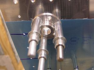 Final drilled VA-112 drain flange onto the tank skin