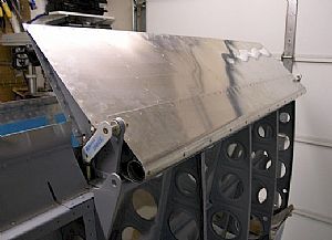 Temporarily attached the ailerons to the wings