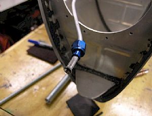 Put in the vent tube and flared one end
