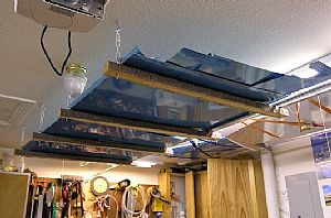 Stored the skins overhead