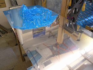 Removed the blue film from the back of the top skin