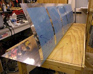 Removed the blue plastic film from the leading edge skin