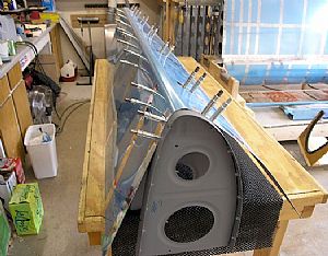 Getting ready for putting the skin and ribs into the jig