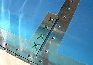 Dimpled the bottom skin holes for the angle brackets