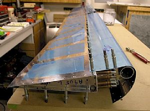 Clecoed the A-901A nose skin to the A-902 bottom skin and A-903 spar