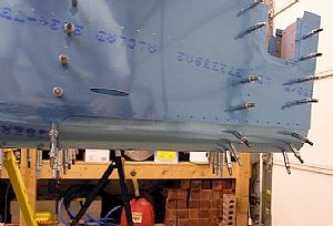 Here's the bottom skin under the most aft bulkheads