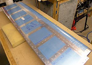 Riveted the leading edges to the top skin and spar
