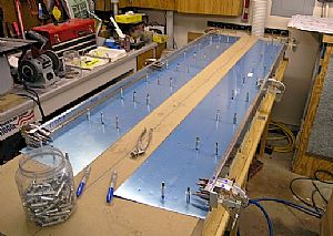 Drilled and clecoed a few holes into the work table