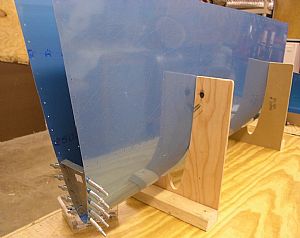 Starting clecoing in the front ribs