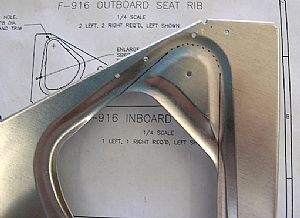 Getting ready for the cutouts in  the 2 F-916-L and 2 F-916-R ribs