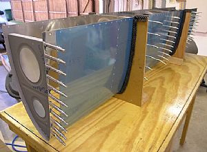 Deburred, dimpled and primed 3 more ribs on the leading edge assembly