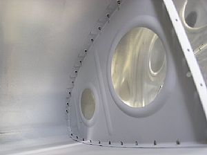 Heres a shot of one of the ribs clecoed in place