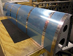 Finished riveting the Leading Edge Assembly