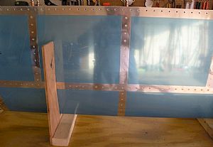 Finished riveting in the middle ribs to the left Horizontal Stabilizer skin