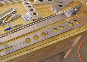 Finished drilling the lightning holes on the VS-808PP spar doubler