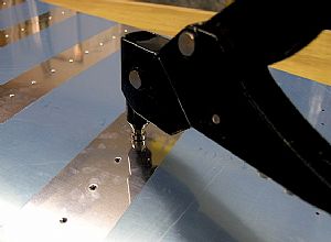 Dimpled the right rudder skin