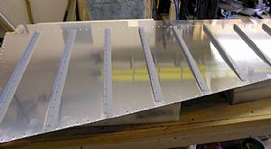 Deburred and dimpled the rudder skins