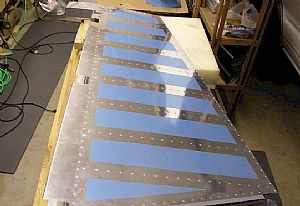 Riveted the rudder skins to the inner skeleton