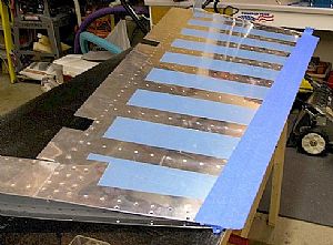 Ready to rivet the rudder trailing edge