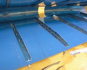 A shot of the stiffeners in place