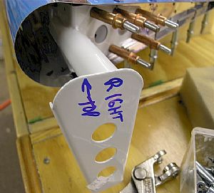Clecoed and drilled the Control Horn to the spar and rib