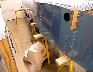 Remember the plywood on top of the sawhorses?