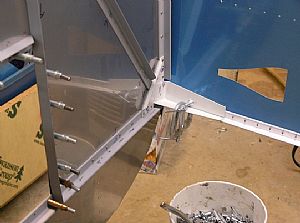 Clamped the firewall into position