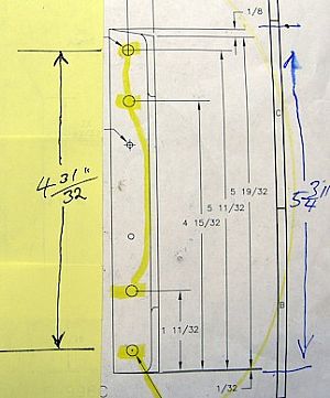 Here's the measurement between the holes on the drawing