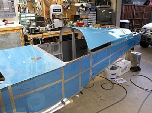 Clecoed on the forward rear skin