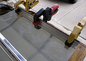 Clamped the top beveled angle into position