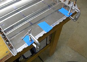 Getting the bottom hinge and angle ready for drilling