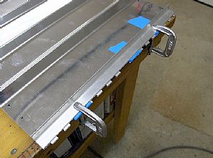 Here's the angle clamped in place