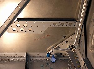 Riveted the gascolator bracket into place