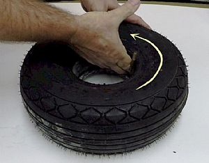 Rotated the innertube inside 360 degrees
