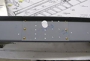 Riveted the W-907D doubler plate to the spar 