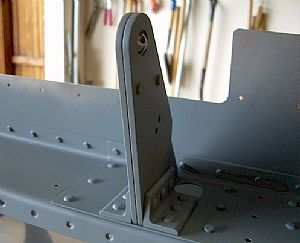 Heres one of the inboard Aileron Brackets riveted in place