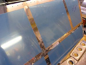 Removed the blue plastic film on the left Horizontal Stabilizer skin