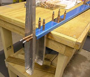 Clecoed on the reinforcement plates, tip and counterbalance ribs