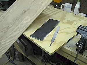 Gathered up scraps to make the back plate board.
