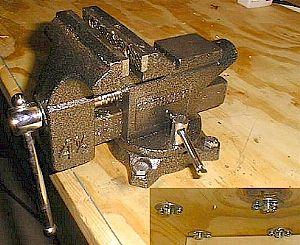 Attaching the vise to the work bench